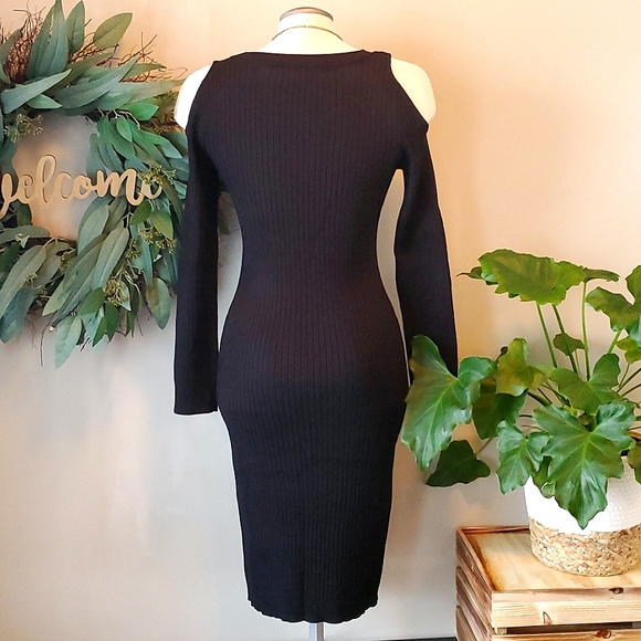 Pink Rose Ribbed Sweater Dress - Picture 2 of 6